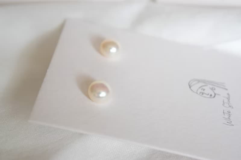 【簡單的】天然淡水珍珠耳釘 全925純銀耳釘/耳夾 大中小 迷你