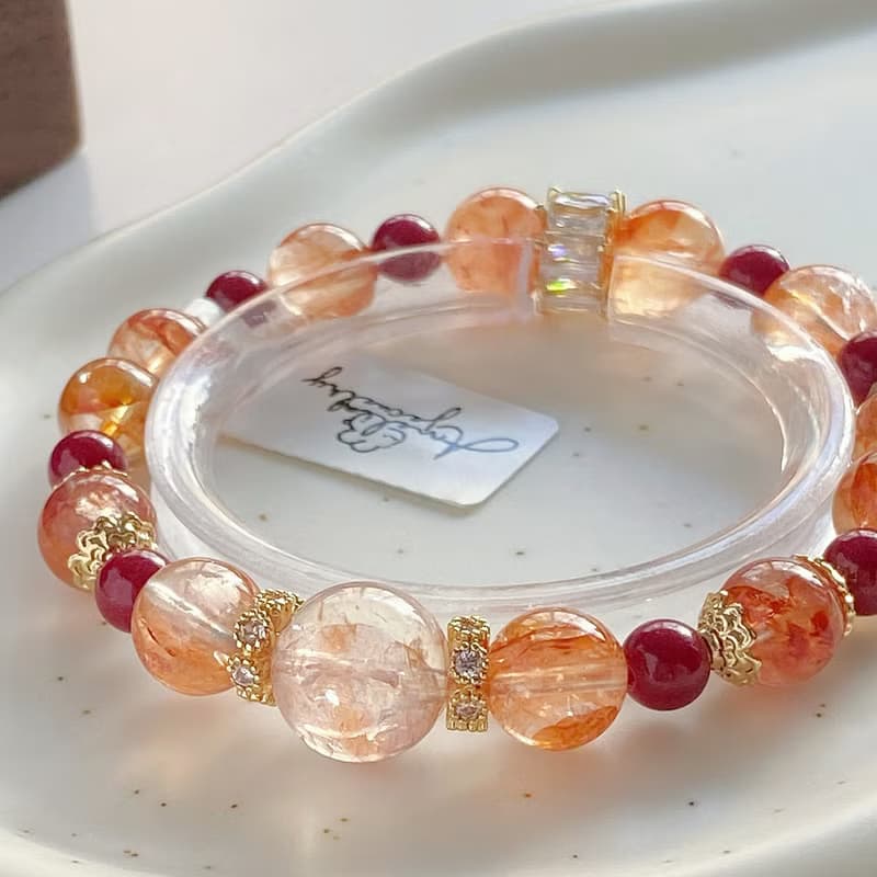 Amelia Jewelry丨摩羯座丨收藏級血砂膠花原創設計手鍊丨星座手鍊