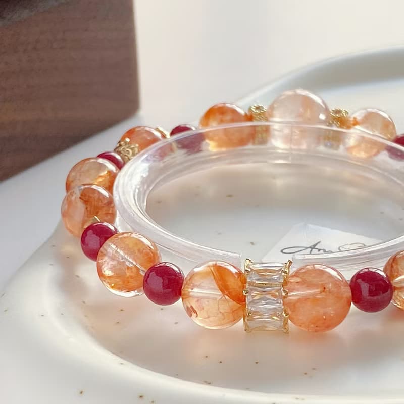 Amelia Jewelry丨摩羯座丨收藏級血砂膠花原創設計手鍊丨星座手鍊