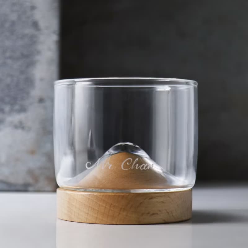 120cc【哲學生活小山杯】櫸木 原木山形酒杯 茶杯 畢業
