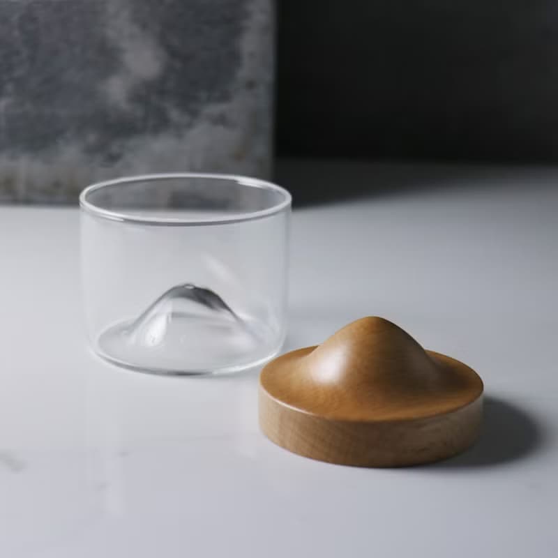 120cc【哲學生活小山杯】櫸木 原木山形酒杯 茶杯 畢業