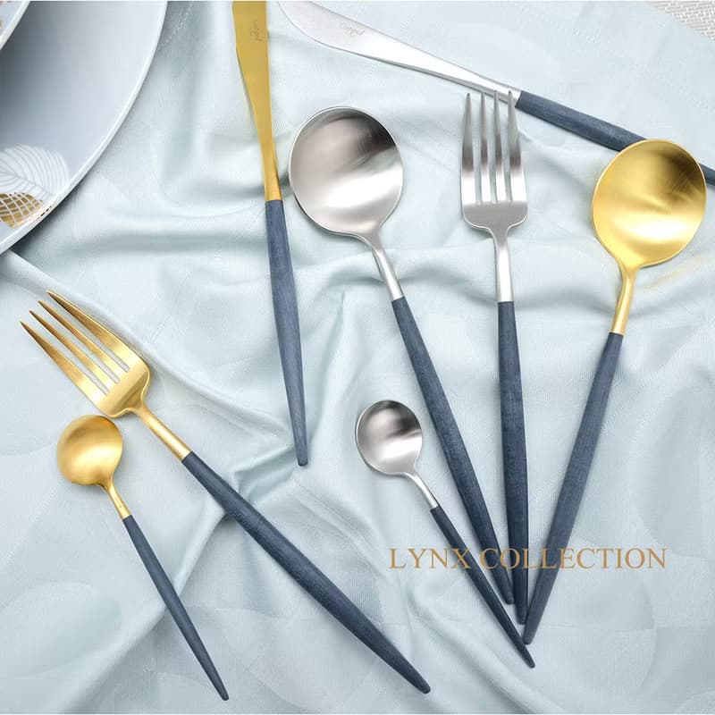 葡萄牙 Cutipol  GOA  藍金 21.5CM 主餐叉