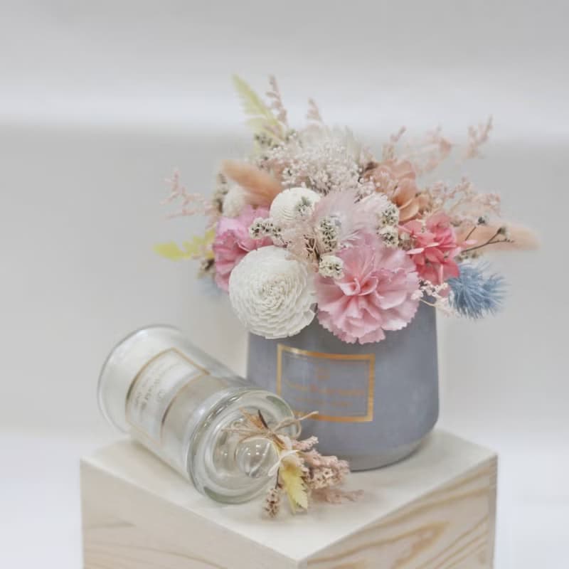 【體驗】【花舞精靈】精油蠟燭製作*桌花
