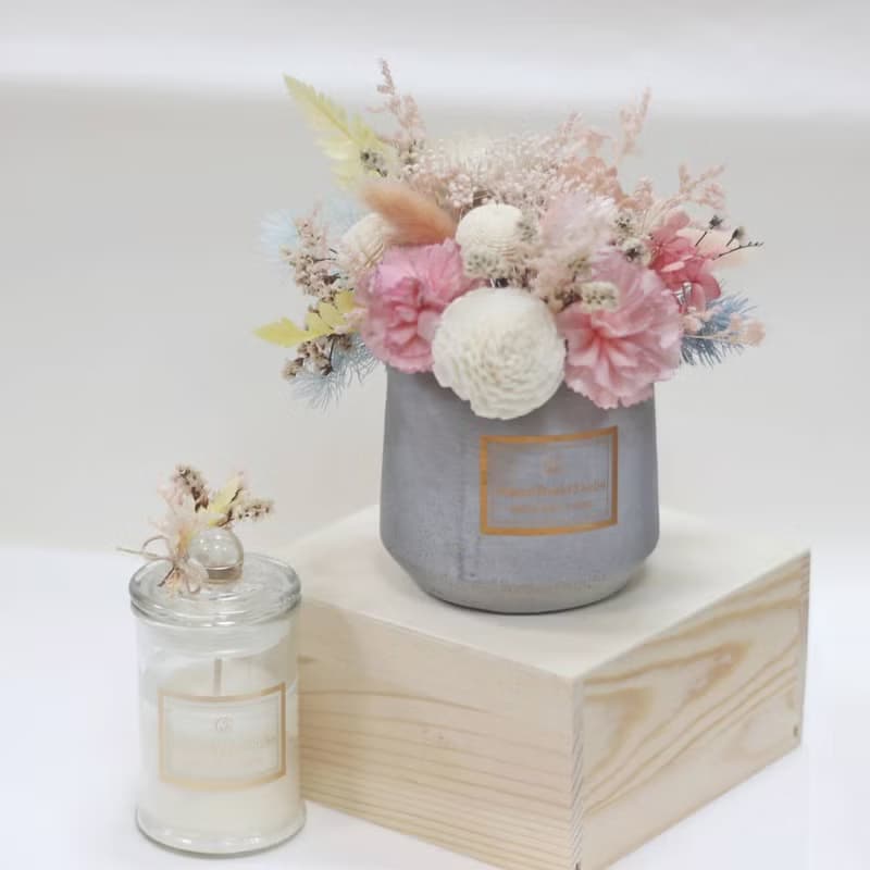 【體驗】【花舞精靈】精油蠟燭製作*桌花