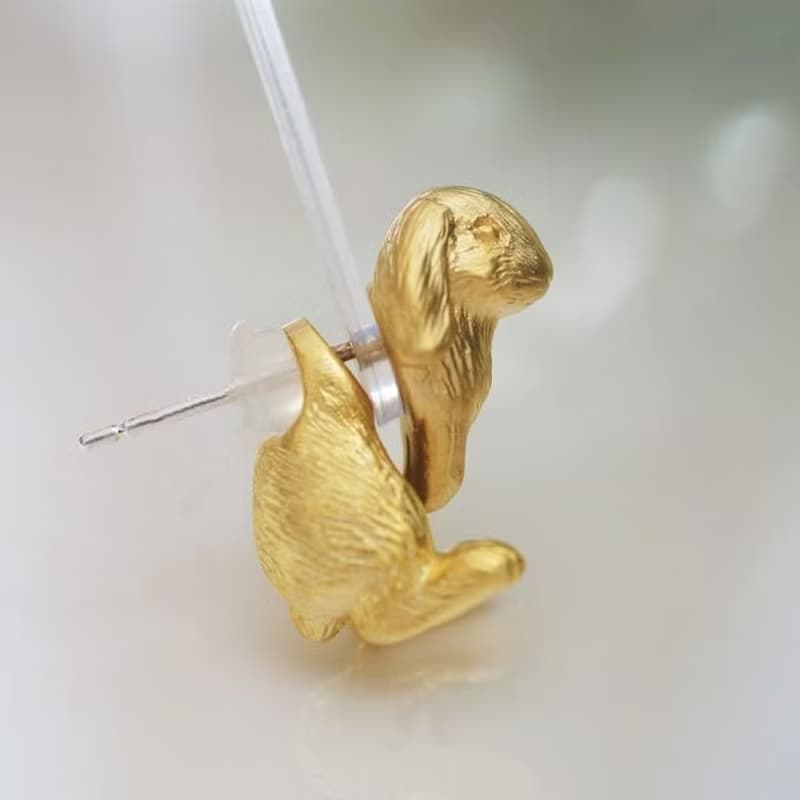 うさぎピアス ロップイヤー 片耳 / マットゴールド