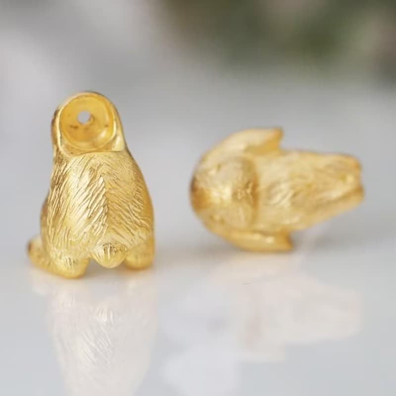 うさぎピアス ロップイヤー 片耳 / マットゴールド