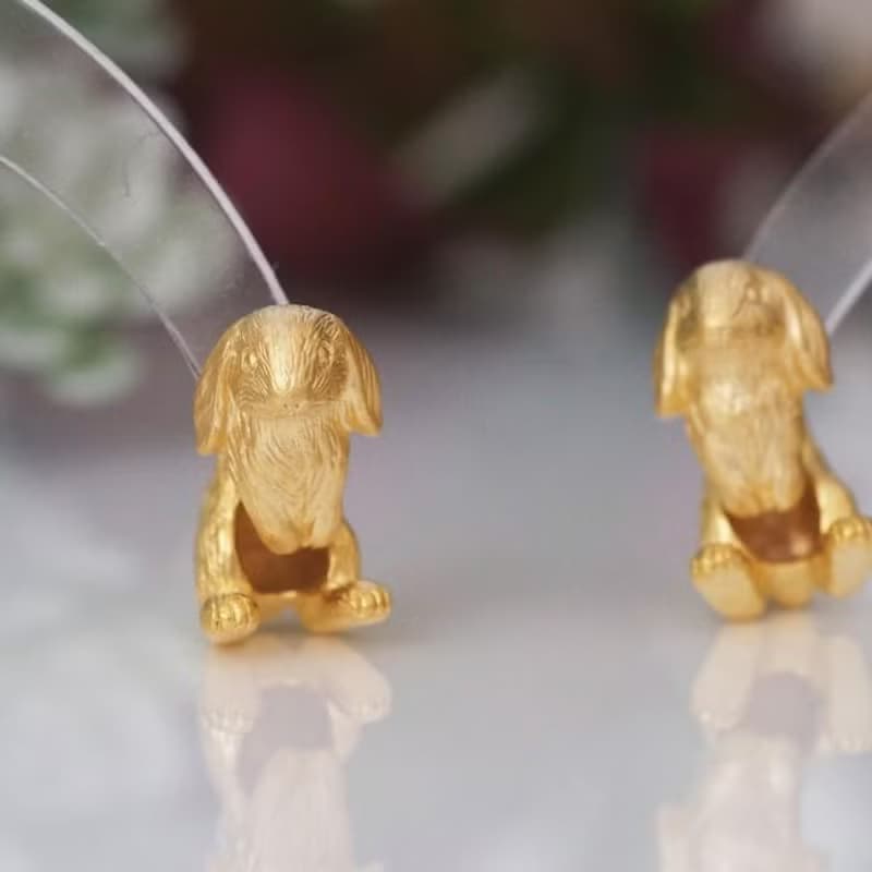 うさぎピアス ロップイヤー 片耳 / マットゴールド