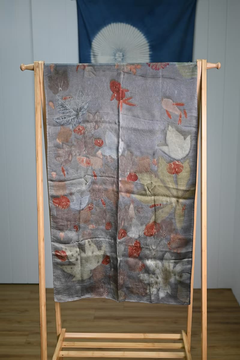【記憶有限】EcoPrint 花葉移印 圍巾/掛畫