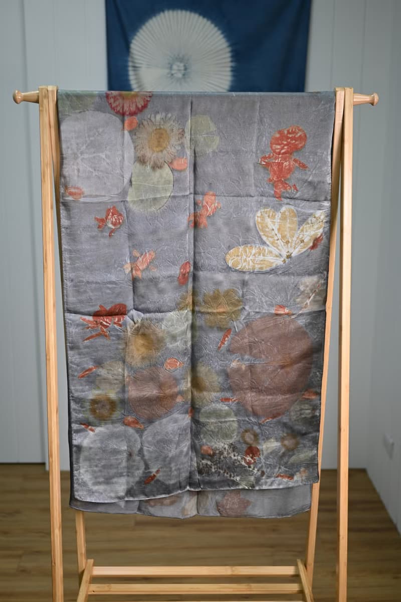 【記憶有限】EcoPrint 花葉移印 圍巾/掛畫