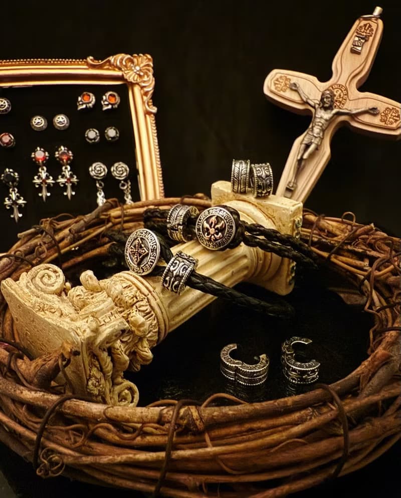 【巴洛克系列】巴洛克經典皮革手鍊 Silver 925