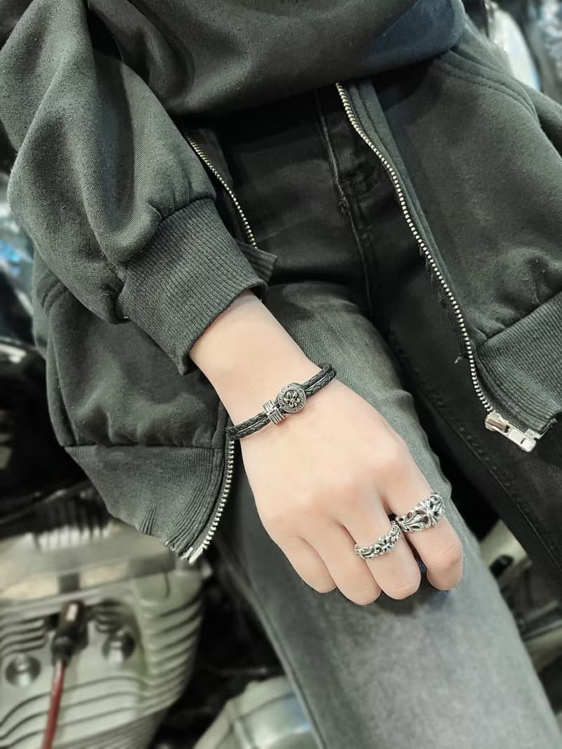 【巴洛克系列】巴洛克經典皮革手鍊 Silver 925