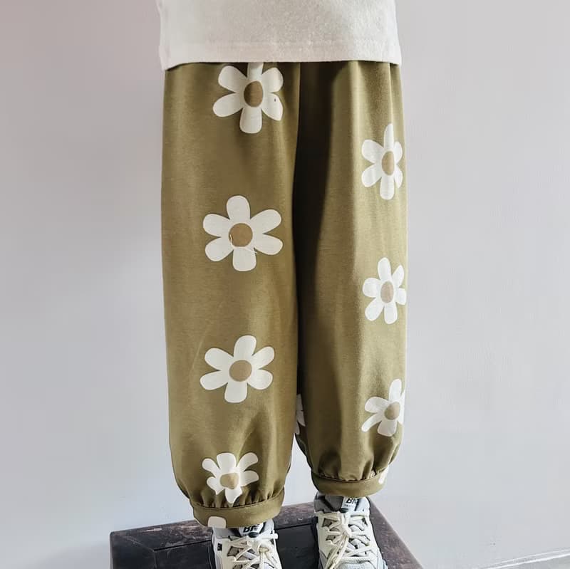 秋季針織花朵運動褲 / 休閒褲子 童裝