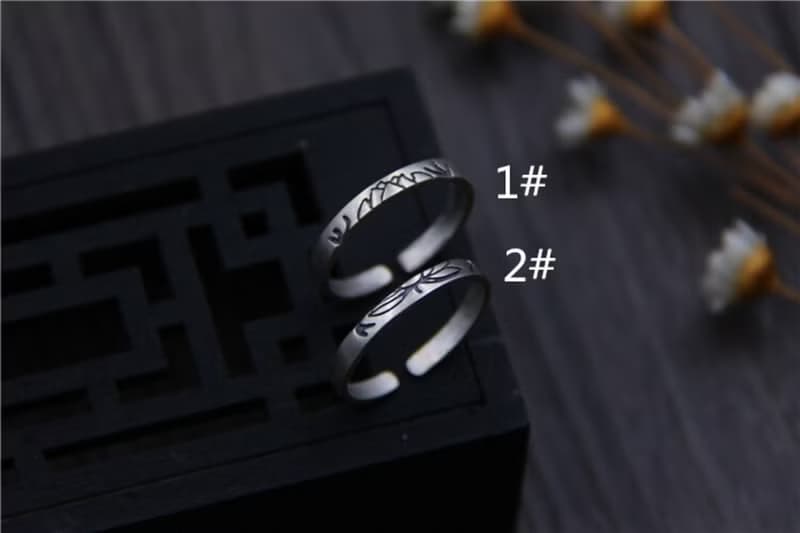 Real S 925 Sterling Silver Lovers Opening Rings Simple Fashion Ethnic Handmade