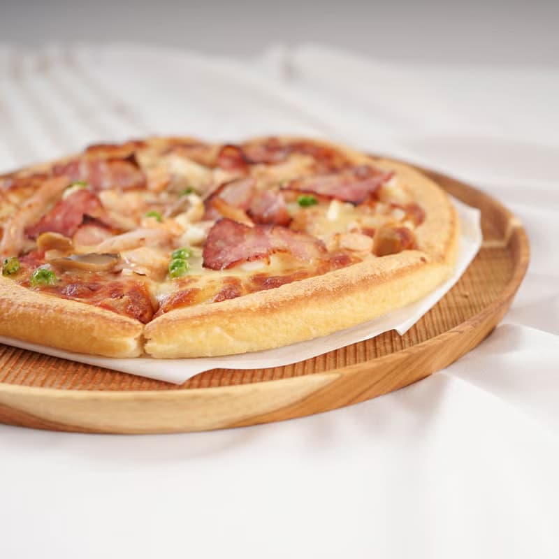 天然柚木圓型托盤/餐盤29cm-條紋款│不上漆原木製 露營野餐