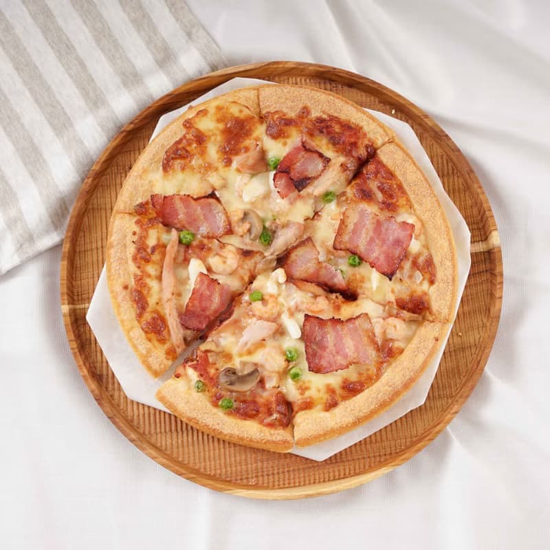 天然柚木圓型托盤/餐盤29cm-條紋款│不上漆原木製 露營野餐