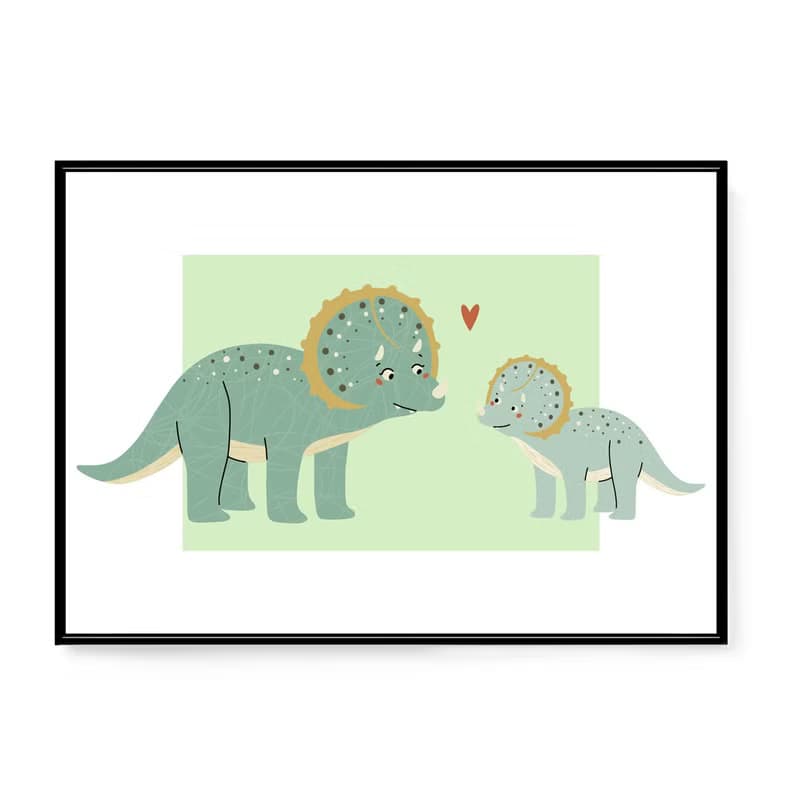 溫馨相望-療癒恐龍掛畫/送禮小物/兒童房裝飾畫/可愛禮物推薦