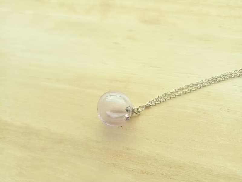 圓球琉璃精油瓶不鏽鋼項鍊 (兩種尺寸)