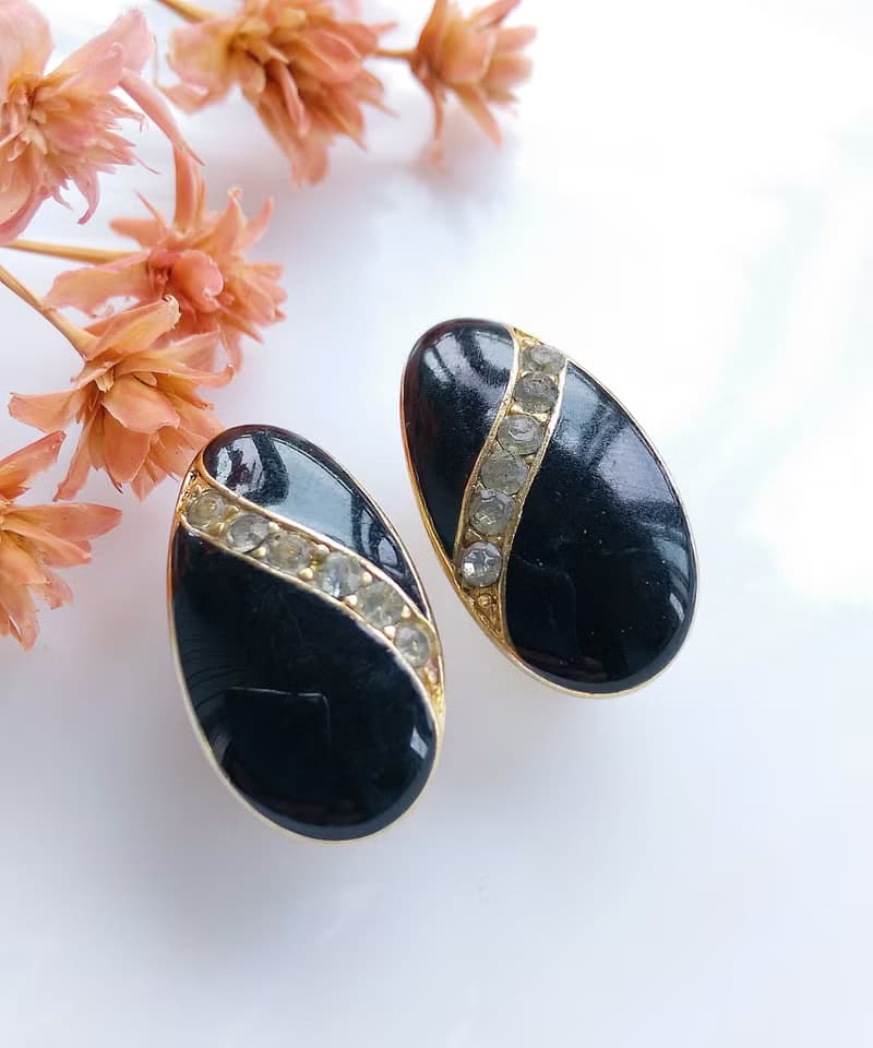 Vintage Jewelry 西洋古董飾品 TRIFARI 典雅 夾式耳環