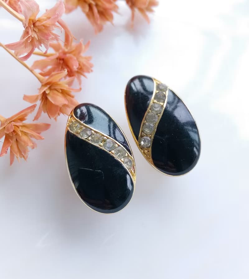 Vintage Jewelry 西洋古董飾品 TRIFARI 典雅 夾式耳環