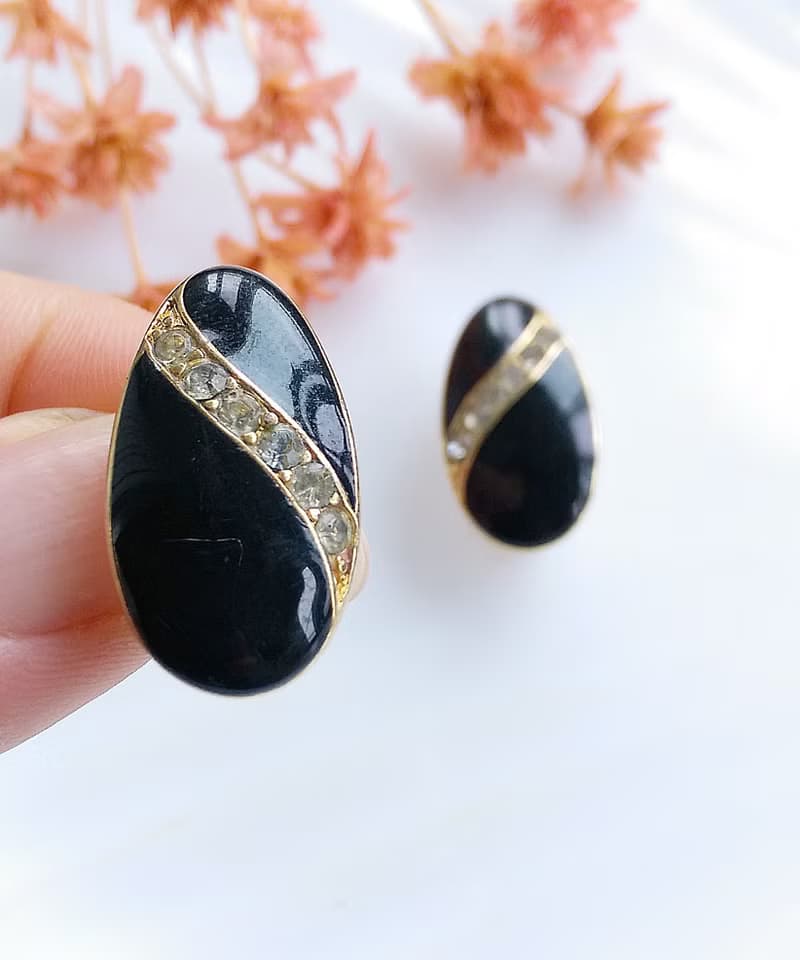 Vintage Jewelry 西洋古董飾品 TRIFARI 典雅 夾式耳環