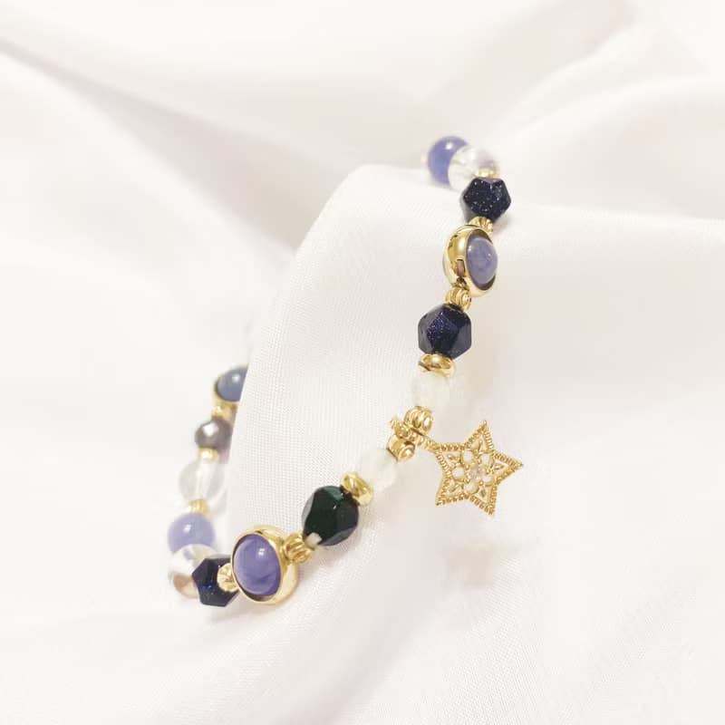 坦桑石 菫青石 白水晶 月光石 藍砂石 水晶手鍊 霍爾的移動城堡