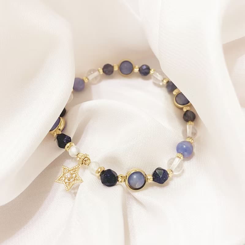 坦桑石 菫青石 白水晶 月光石 藍砂石 水晶手鍊 霍爾的移動城堡