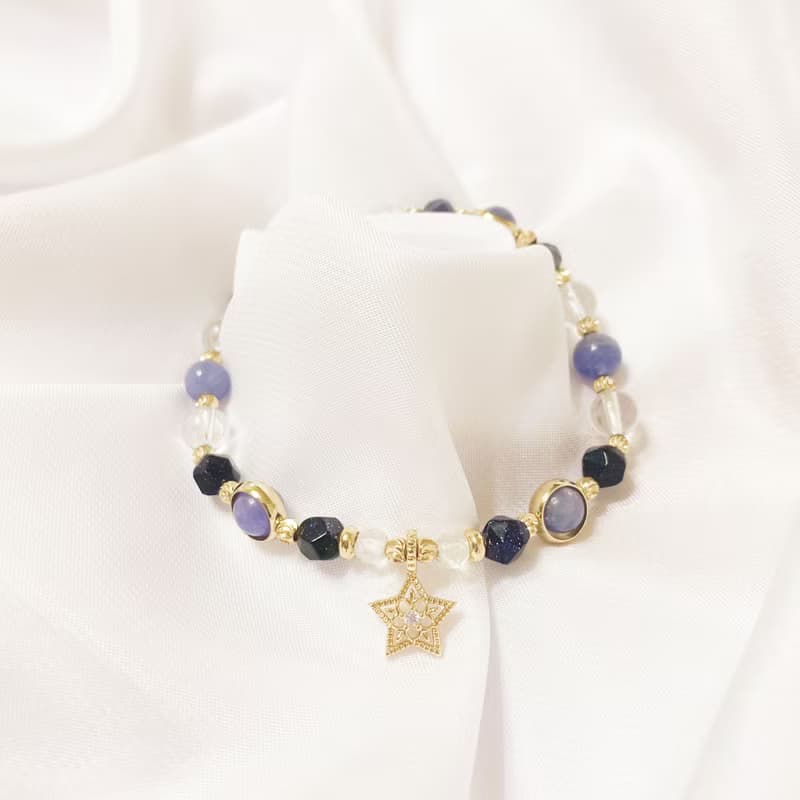 坦桑石 菫青石 白水晶 月光石 藍砂石 水晶手鍊 霍爾的移動城堡