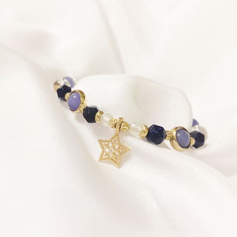 坦桑石 菫青石 白水晶 月光石 藍砂石 水晶手鍊 霍爾的移動城堡