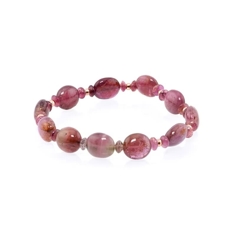 寶麗金珠寶-天然紅色糖果碧璽手鍊