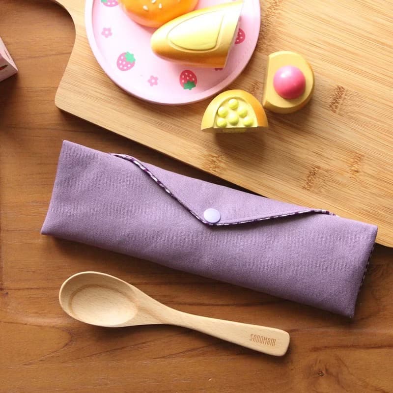 文青風環保筷袋 ~經典紫 收納包.環保筷袋.手作餐具袋