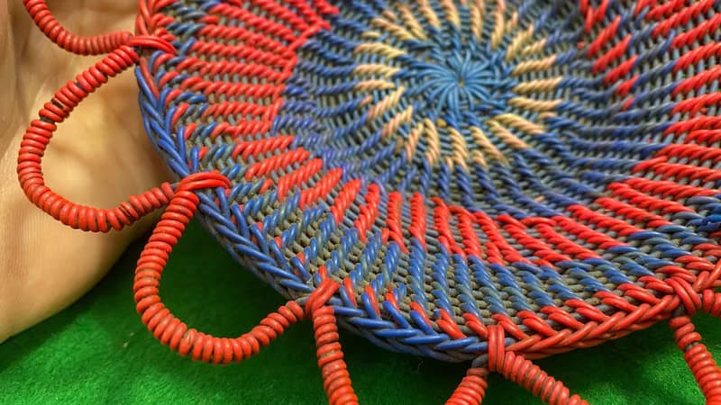 復古裝飾托盤水果籃圓形乾拼盤麵包托盤