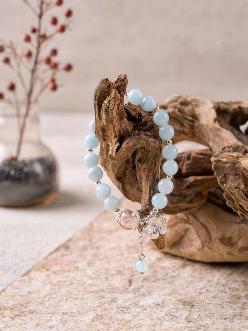 預購Pure 925純銀花語海藍寶香薰精油手鍊