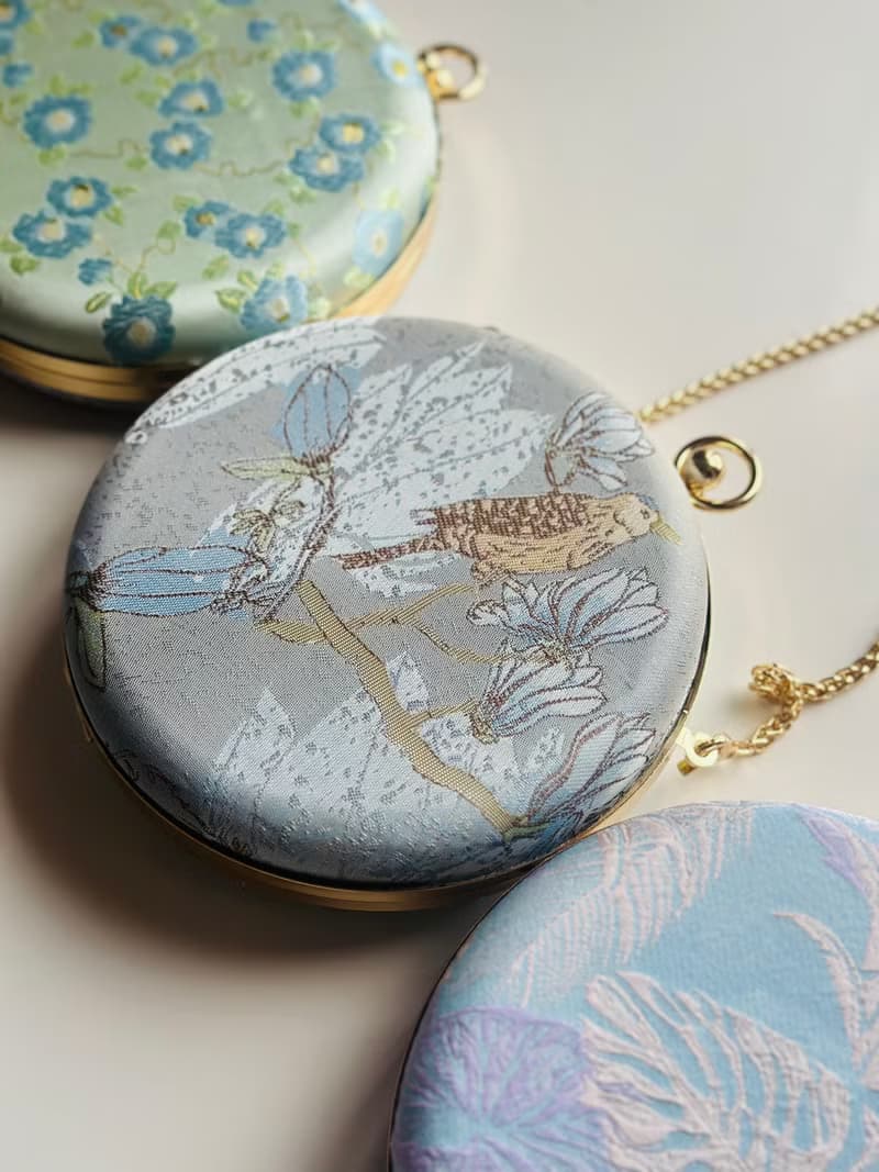 粉藍枝頭鳥小圓包 - 可手拿/斜揹/ 婚禮姊妹禮物