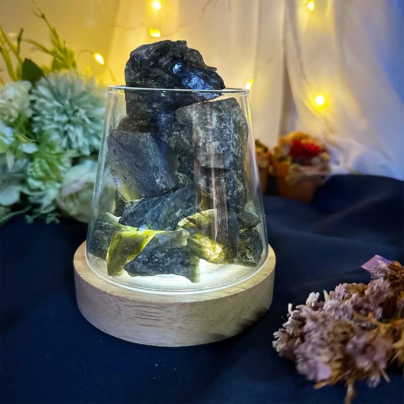【MU工坊】拉長石擴香石/水晶擴香燈/碎石/室內香薰/淨化小夜