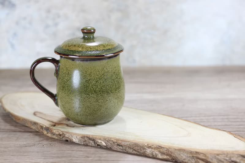 【送禮好物】300ml 茶末釉蓋杯 帶蓋馬克杯 鶯歌名家葉敏祥作品