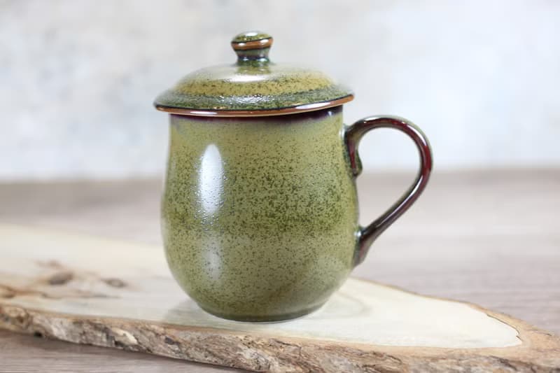 【送禮好物】300ml 茶末釉蓋杯 帶蓋馬克杯 鶯歌名家葉敏祥作品