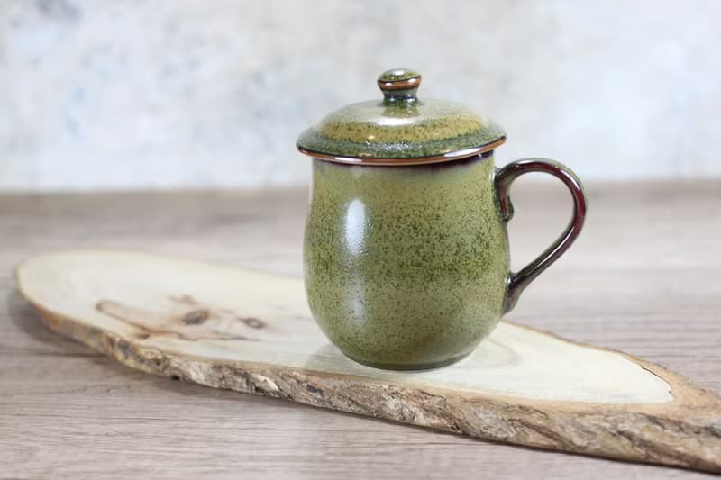 【送禮好物】300ml 茶末釉蓋杯 帶蓋馬克杯 鶯歌名家葉敏祥作品