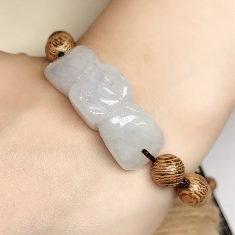 冰種翡翠蝴蝶結編織手鍊 | 天然緬甸A貨翡翠 | 送禮