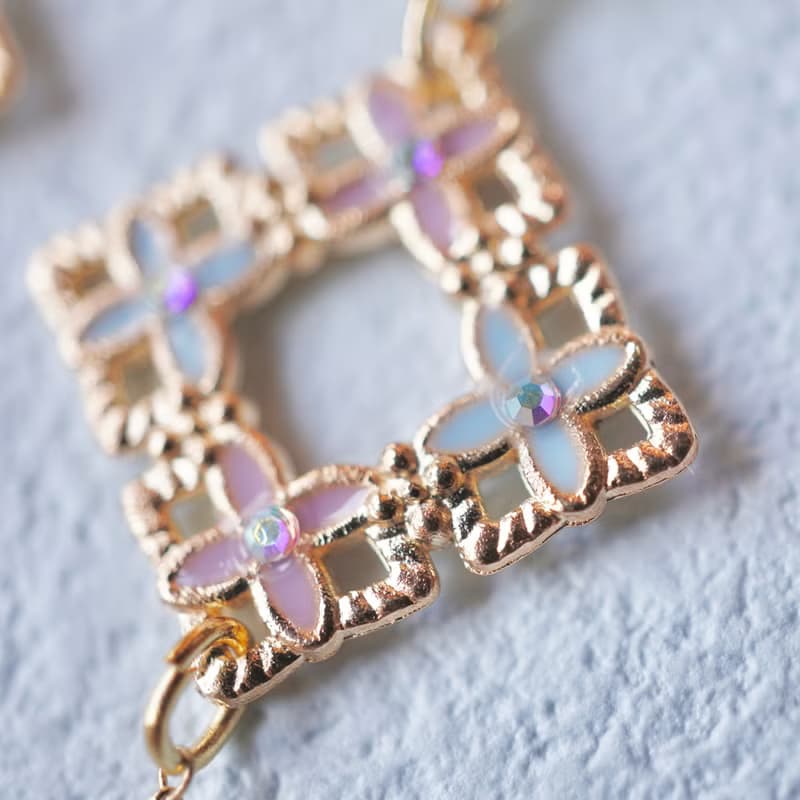 紫陽花としずくのピアス/イヤリング