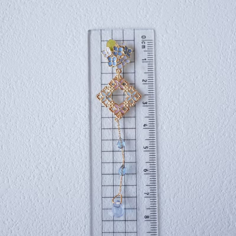 紫陽花としずくのピアス/イヤリング