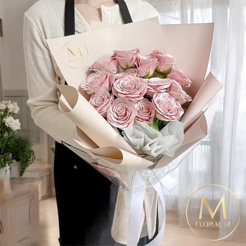 卡布奇諾奶茶玫瑰香水花束