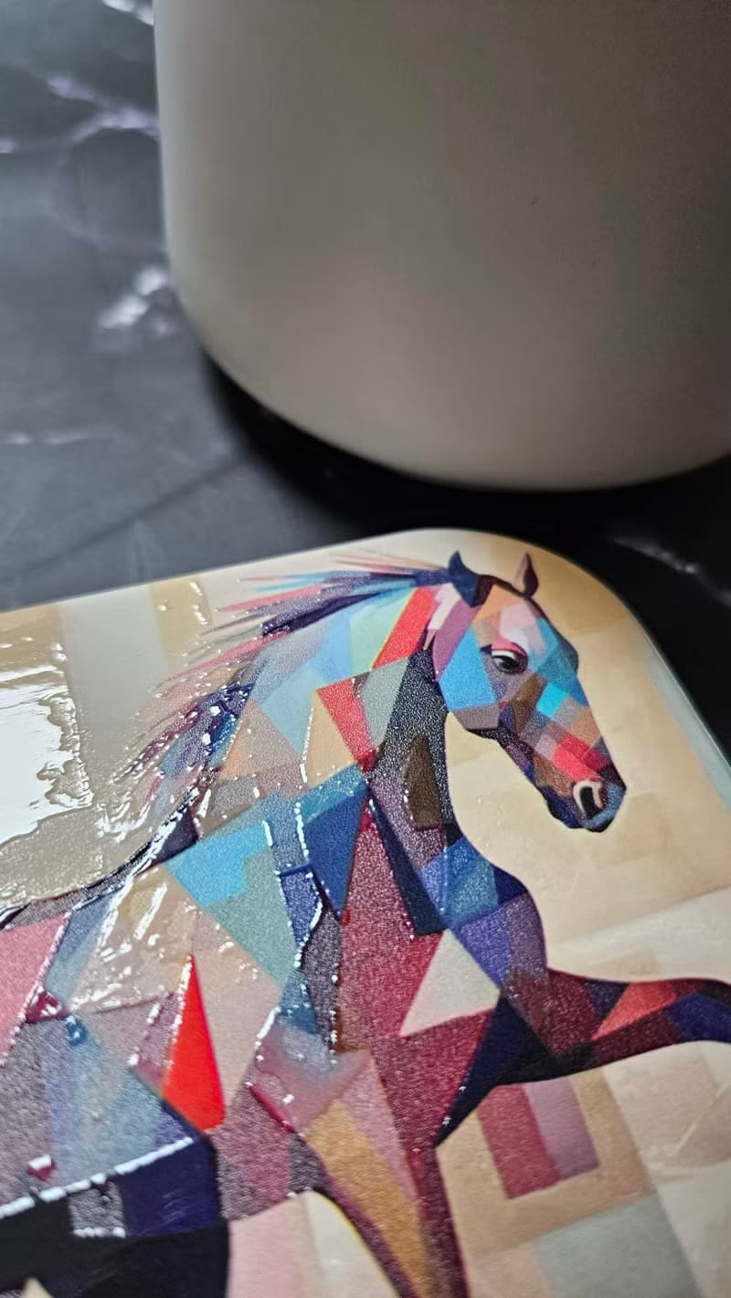 方塊馬 遠-晶雕吸水陶瓷杯墊