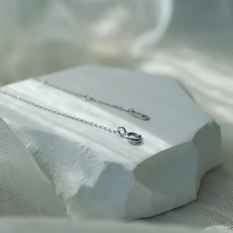 禮物精鑲單鑽 925純銀星月項鍊 鎖骨鍊
