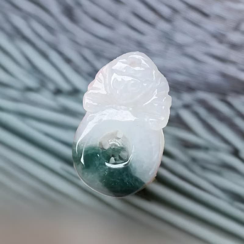 飄藍花翡翠福在眼前項鍊 | 天然緬甸玉A貨翡翠 | 送禮