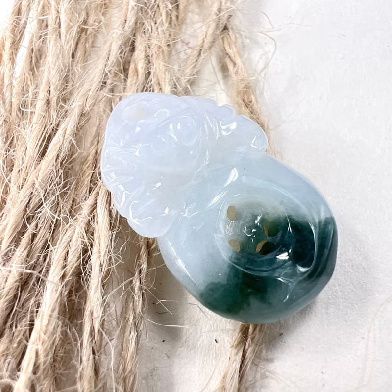 飄藍花翡翠福在眼前項鍊 | 天然緬甸玉A貨翡翠 | 送禮