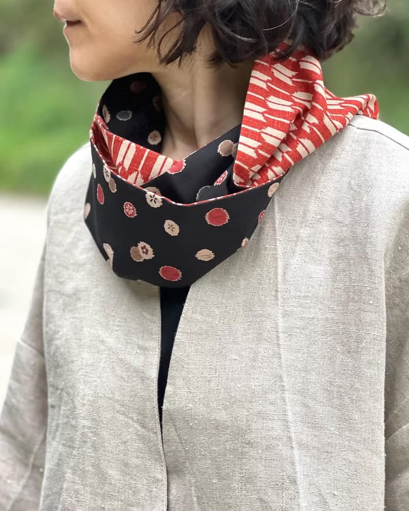 Oka長款拼布頸套