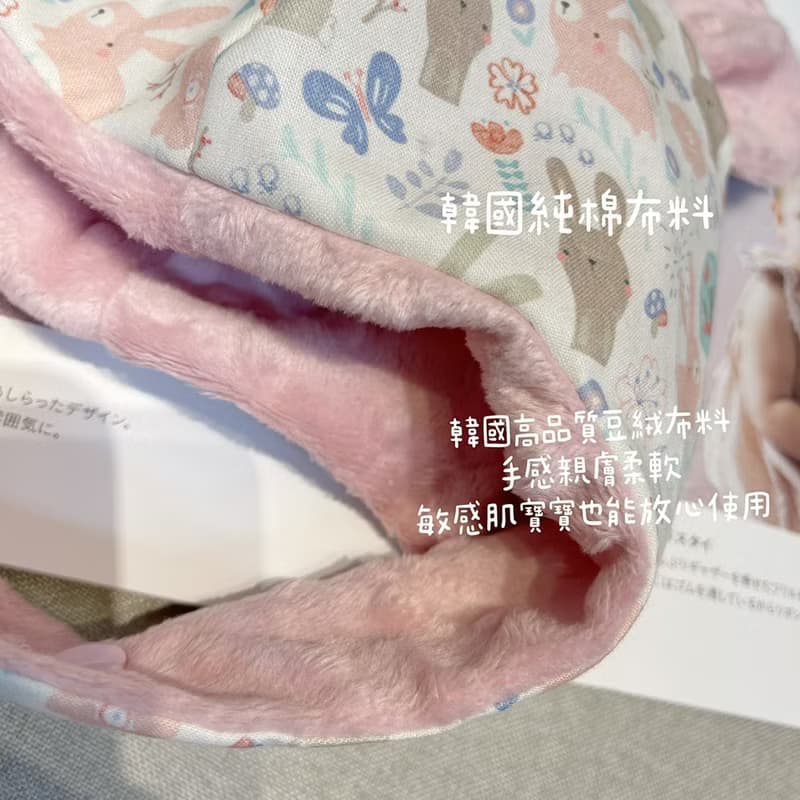 粉灰兔的花草生活 手工寶寶豆絨飛行帽 遮耳帽 寶寶帽 保暖帽