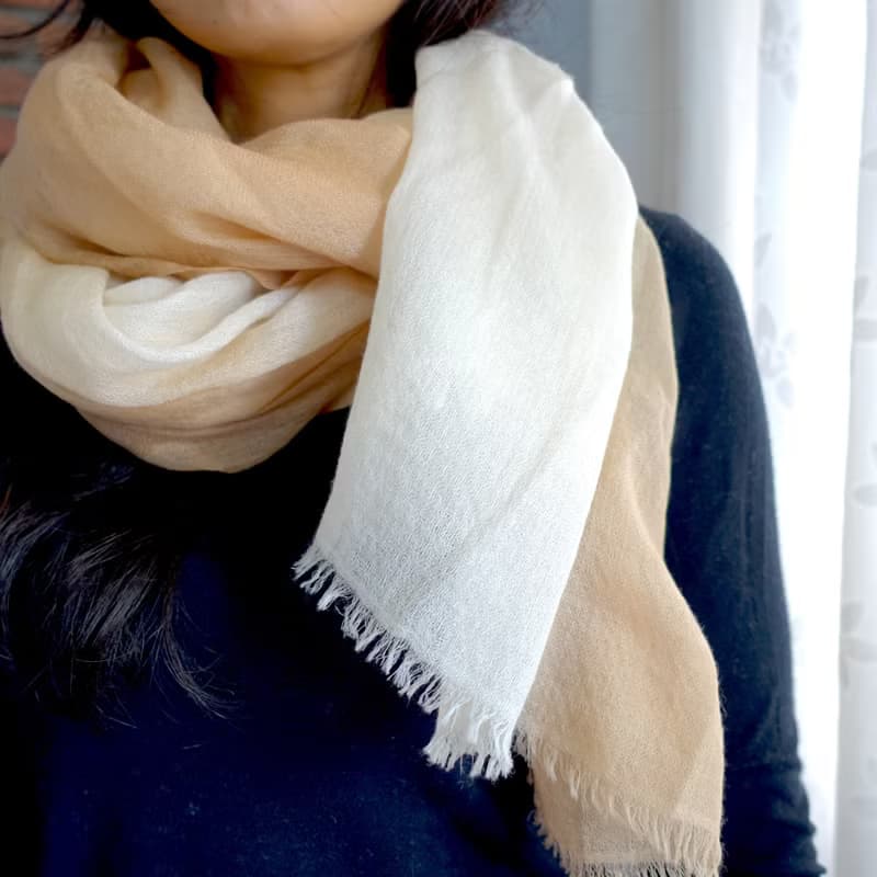 【月色大地】100% Cashmere・鑽石織・手染漸層・精品級羊絨披肩