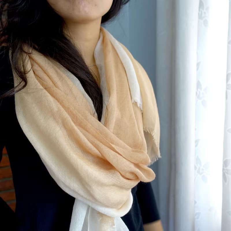 【月色大地】100% Cashmere・鑽石織・手染漸層・精品級羊絨披肩