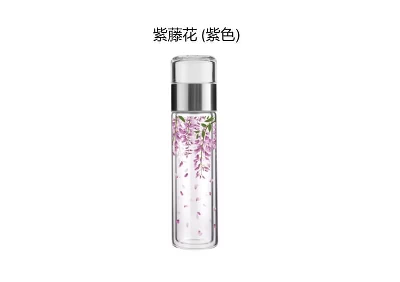 【外用泡茶杯】雙層玻璃泡茶杯 櫻花/桃花/紫藤花 200ml 母親節